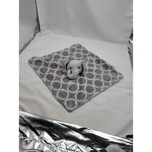 Hudson Lovey Baby Elephant  Gray White Circles HB Plush Animal Security Blanket